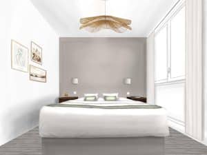 chambre parentale perspective 3D décoration intérieur