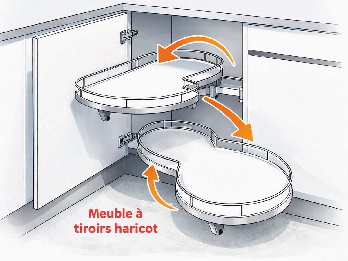 Meuble cuisine haricot schéma explicatif