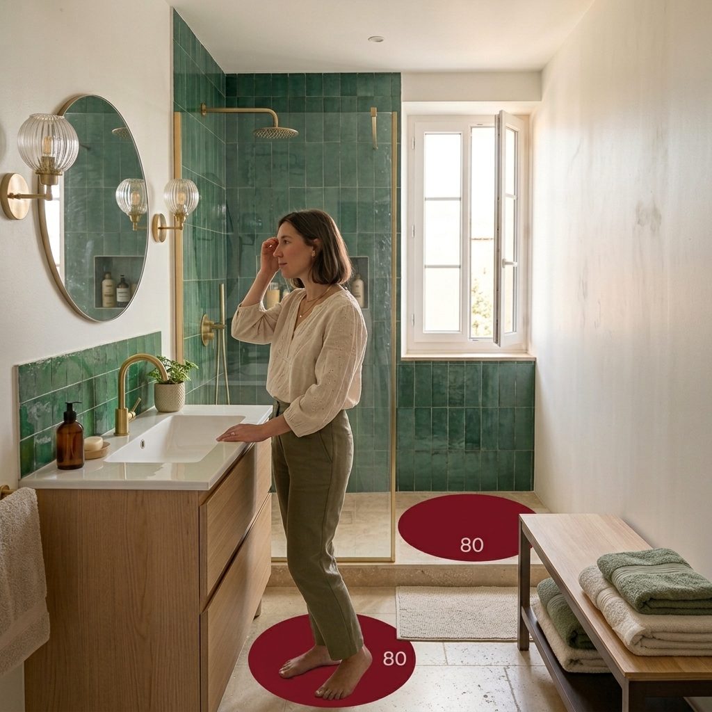 Cercle de circulation salle de bain